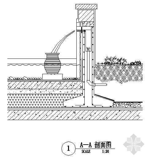 某小区水景景墙施工图-3