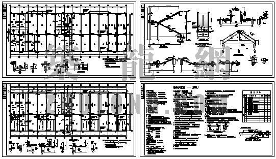 四坡钢架结构图片资料下载-某多层带坡顶框架结构图
