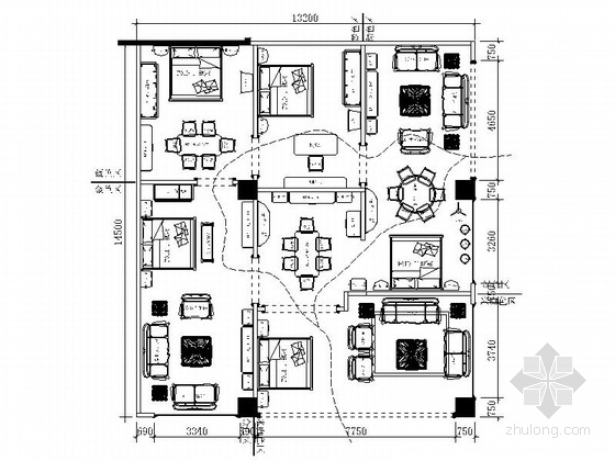 家私施工图纸资料下载-[北京]中外合资公司家具现代专卖店装修施工图