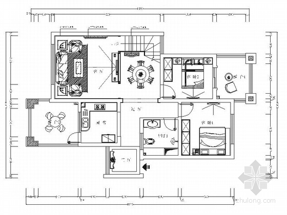 新中式风格的室内装修案例资料下载-豪华复古新中式风格别墅室内装修施工图（含效果）