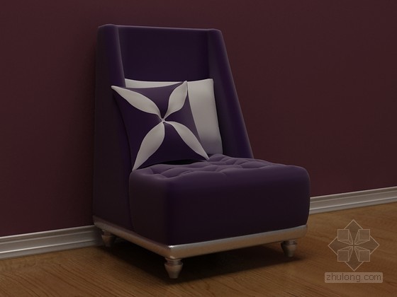 3d单人沙发模型资料下载-欧式单人沙发3D模型下载