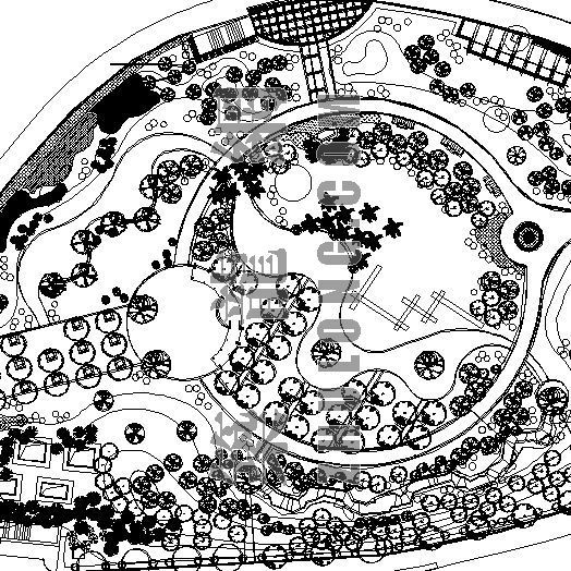 国外绿地广场空间资料下载-某绿地广场设计图