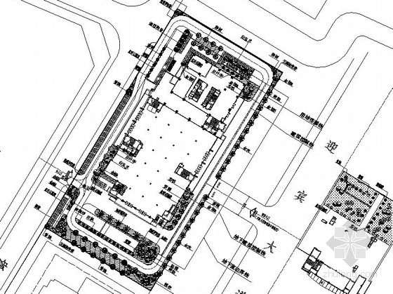 cad绿化图块资料下载-[绍兴]办公大厦景观绿化种植施工图