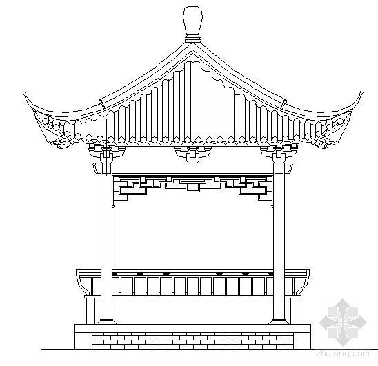 古亭SU模型资料下载-四角古亭建施图