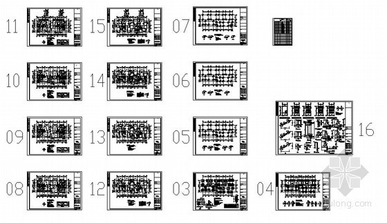 平法结构图纸资料下载-某框架住宅平法结构设计图