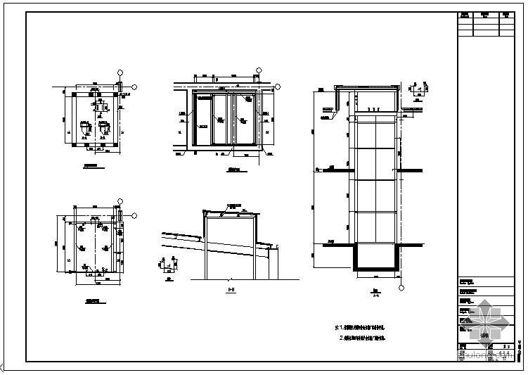 家用电梯井道钢结构资料下载-某电梯井钢结构做法节点构造详图