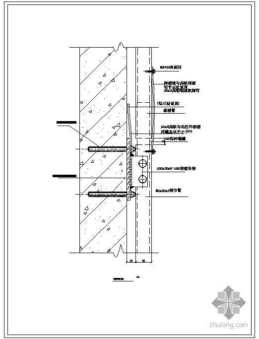 石材幕墙结构节点构造详图资料下载-某石材幕墙避雷节点构造详图