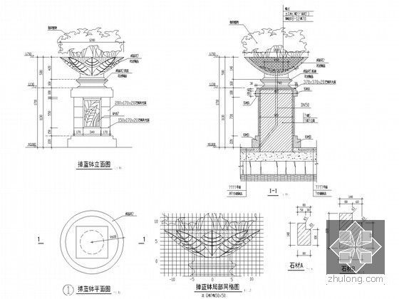 园林景观花钵施工详图13例-园林景观花钵施工详图