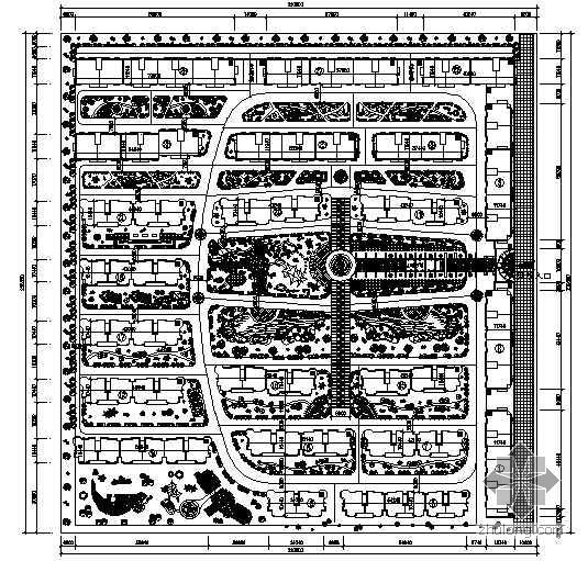 小区区景观线描平面图资料下载-某住宅小区环境景观规划平面图