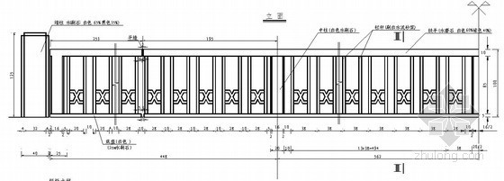 钢筋混凝土建筑构造大样资料下载-桥梁钢筋混凝土栏杆大样图（X型图案）