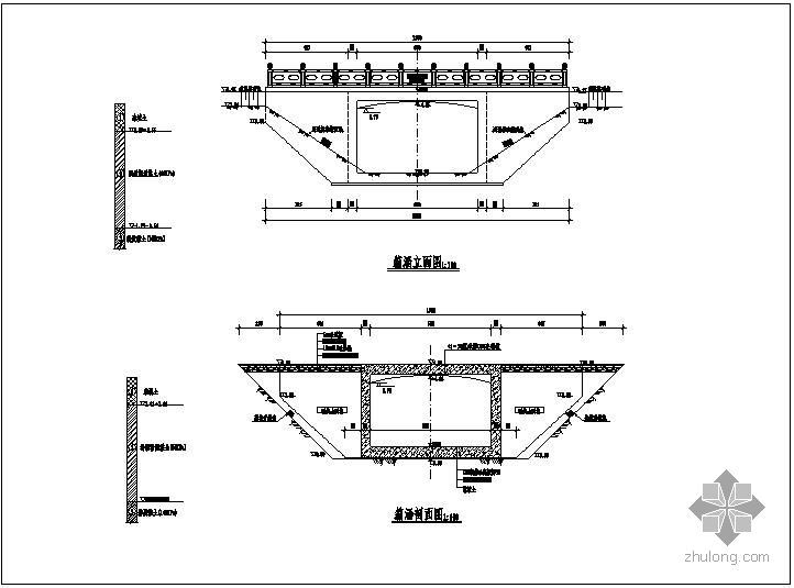 两孔箱涵图纸资料下载-某单孔箱涵施工图纸