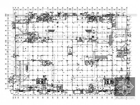 [北京]大型商业中心双层地下室给排水及消防施工图（顶级设计院）-西区地下一层给排水消防总平面图