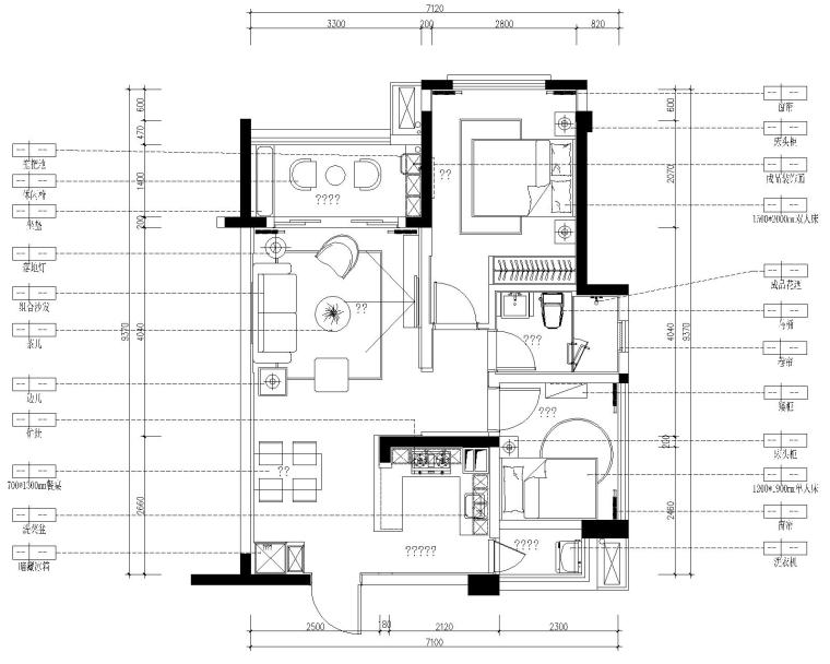 简约风格卧室设计方案资料下载-北欧简约风格两居室施工图设计及效果图（附3D模型）