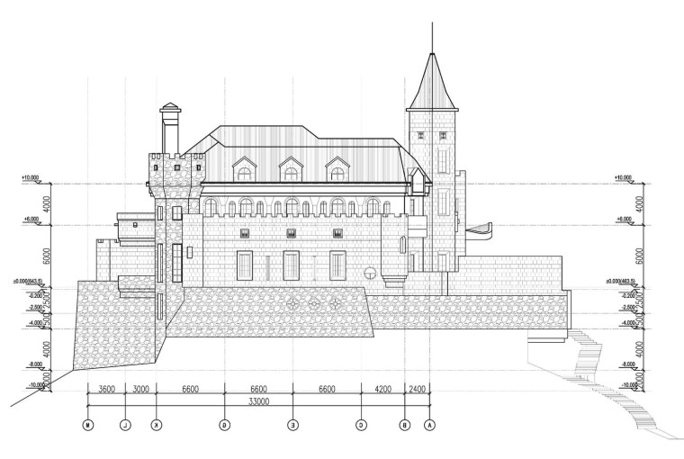 莫干山原有城堡遗迹改造裸心堡酒店-城堡北立面图North_Facade_of_the_Castle