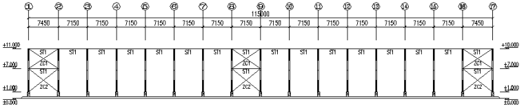 门式刚架钢结构工程施工图（CAD，9张）_5