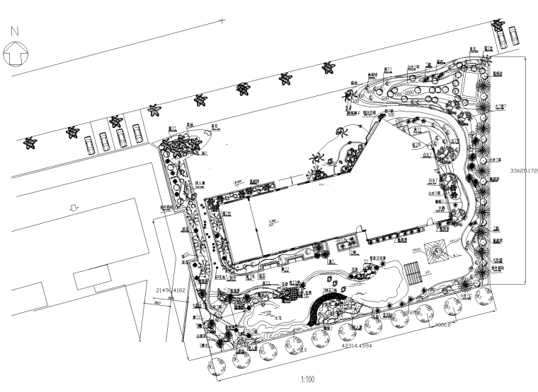 某居住区示范区样板房景观方案设计CAD施工图纸 1-2 总平面