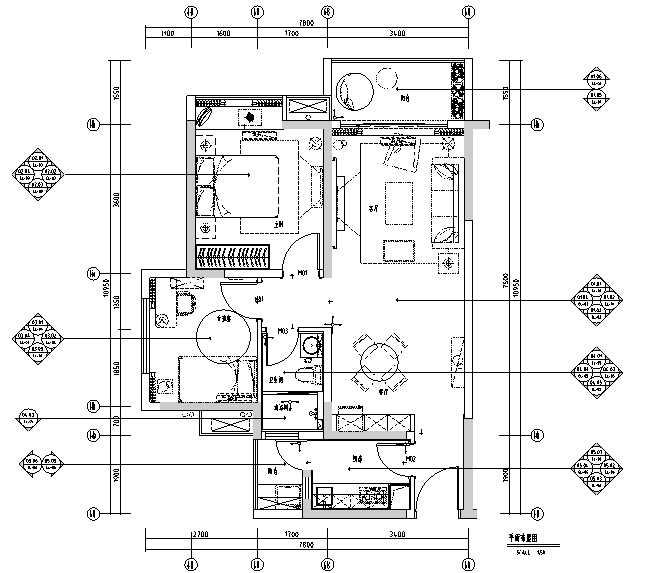 室内装修效果图和材料资料下载-[广东]清新现代创域熙璟城精装样板房设计施工图（附效果图+材料清单）