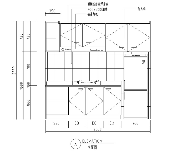 常用图块下载资料下载-CAD室内设计施工图常用图块之厨房