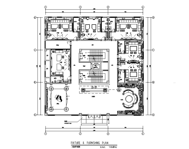 庭院式空间形态设计资料下载-[安徽]丝金丽凯KTV空间设计施工图（附效果