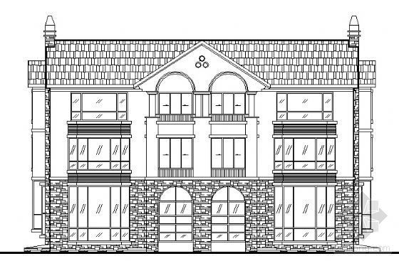 CAD三层中式双拼别墅资料下载-某三层双拼别墅建筑方案
