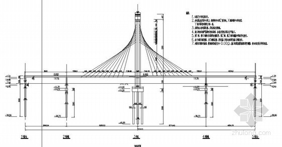 斜拉桥施工设计图资料下载-襄汾县某人行景观桥(斜拉桥与梁桥组合型桥)设计图