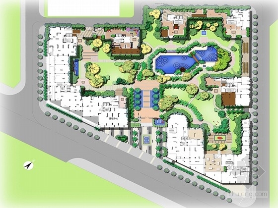 花园设计绿化资料下载-[广东]现代简约动感别墅花园绿化规划设计方案（独家首发）