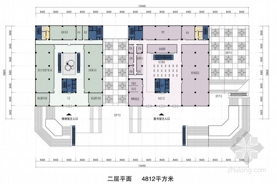 [浙江]现代风格文化中心规划设计方案文本（图书馆、博物馆、文化综合体）-现代风格文化中心各层平面图