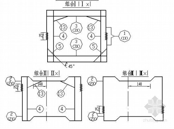 [黑龙江]公路过水涵施工图-过水涵横断面钢筋组合图 