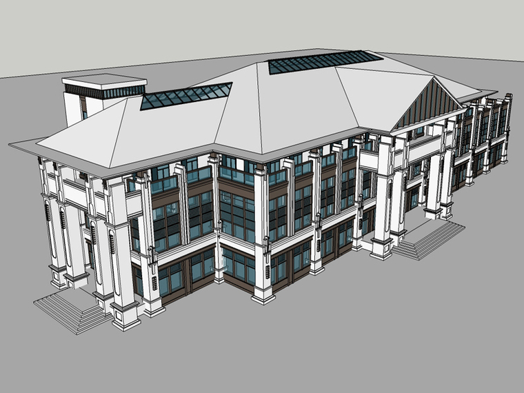 泰国建筑sketchup资料下载-商业建筑SketchUp模型下载