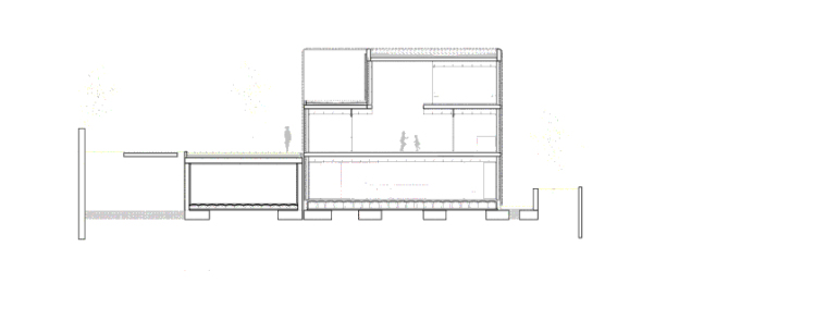 陶瓷幕墙：虚空间处理新手法-西班牙住宅：剖面图