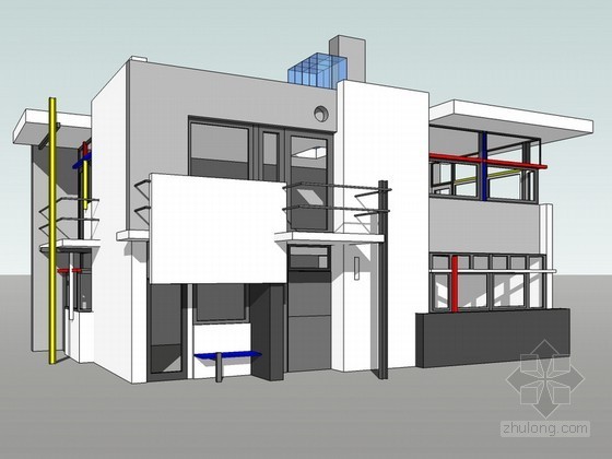 乌德勒支住宅平面资料下载-乌德勒支住宅建筑SketchUp模型