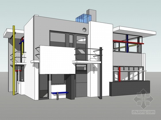 乌德勒支双宅资料下载-乌德勒支住宅建筑SketchUp模型