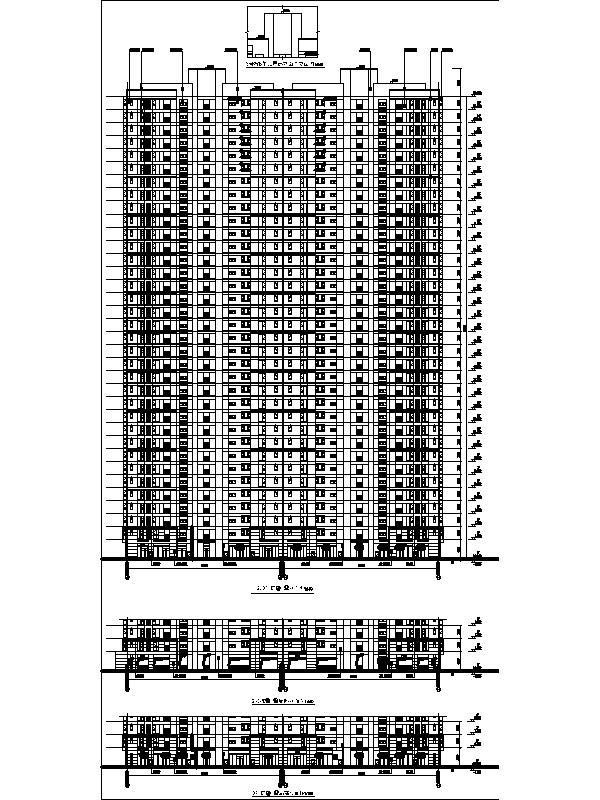 [湖南]知名地产出品现代风格高层住宅建筑初步设计图纸（全专业）-知名地产出品现代风格高层住宅立面图