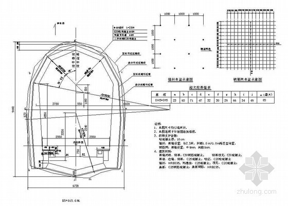 铁路桥梁断面图纸资料下载-新建铁路专线隧道洞身横断面节点详图设计
