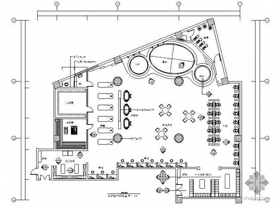 120平米住宅装修图资料下载-400平米洗浴中心装修图（含效果）