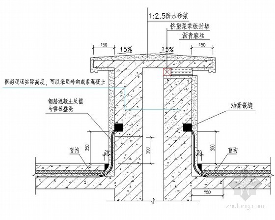 地下车库种植屋面变形缝资料下载-屋面防水等高变形缝做法详图