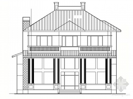 某两层中式风格独栋别墅建筑施工图下载资料下载-某二层别墅建筑施工图