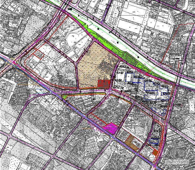 常州道路改造资料下载-常州某道路北侧地块控制性详细规划总平面