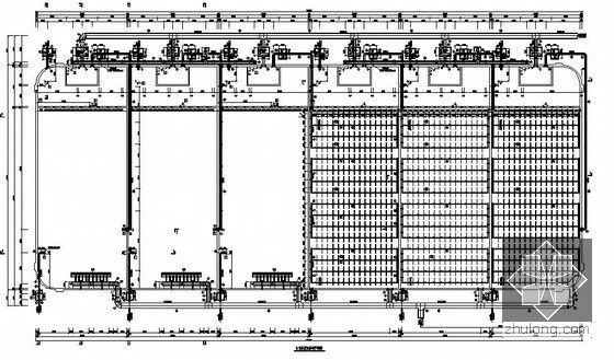 [营口]污水厂全套工艺施工图-生化反应池底部平面图