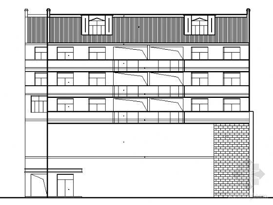 五层框架商铺资料下载-平湖市某五层商住楼建筑方案图