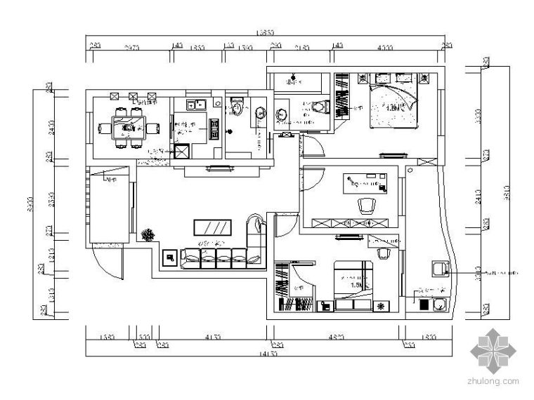 105平方米3居室资料下载-[浙江]现代三居室装修图（含效果）