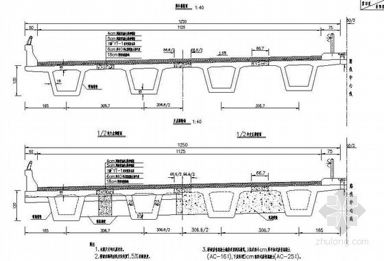10米标准横断面资料下载-20米后张法预应力空心箱梁典型横断面节点详图设计