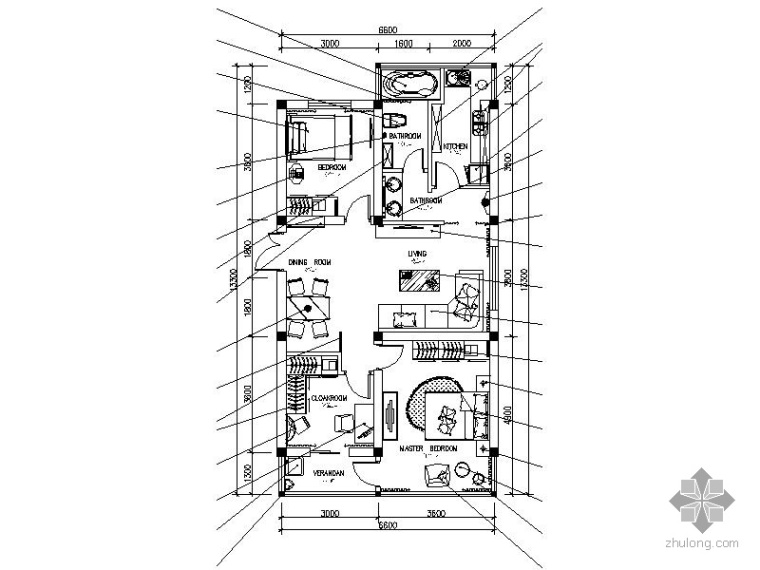 三居室住宅室内设计施工图资料下载-现代三居室内设计施工图（含效果）