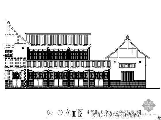 天水独栋别墅资料下载-[天水]某二层仿古民居建筑施工图