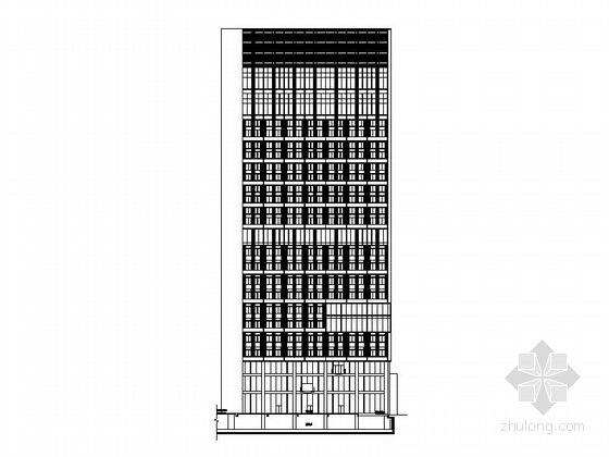 经典办公楼设计资料下载-[深圳]十九层现代风格办公楼建筑施工图（经典立面）