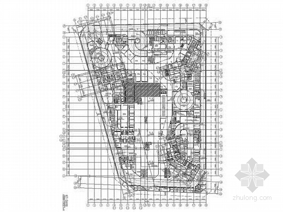 [河北]高层知名现代风格商业建筑各层平面图（甲级设计院）-高层知名现代风格商业建筑平面图 