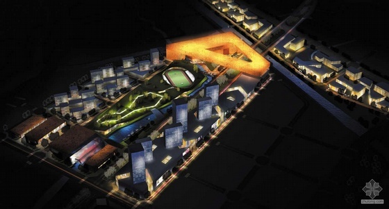 国际方案竞赛作品资料下载-2009上海青浦某区概念性城市设计国际竞赛设计参赛作品A地块