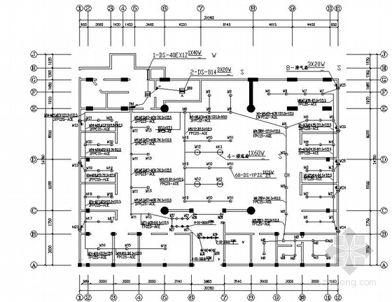 车床电气图纸CAD资料下载-某网吧电气图纸