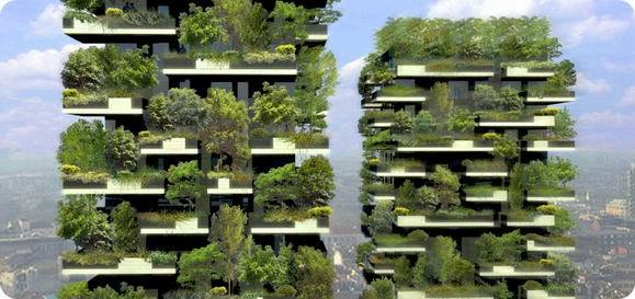 垂直森林住宅cad资料下载-净化城市空气的米兰垂直森林双子塔楼