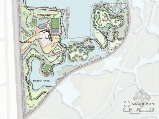 综合公园景观设计平面图资料下载-[上海]生态游憩综合型体育公园景观设计方案